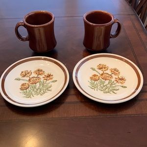 Cute vintage dessert and coffee or hot tea set